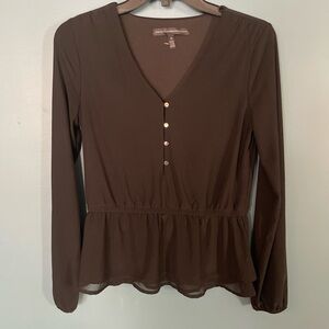 Black V-Neck Top - White House Black Market